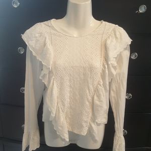 Zara Trafaiuc collection white eyelet top